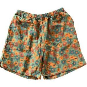 Green and Orange Floral Shorts